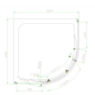 Eastbrook Vanguard Quadrant Shower Enclosure - Chrome - Image 4