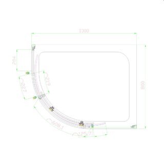 Eastbrook Vanguard Offset Quadrant Shower Enclosure - Chrome - Image 2