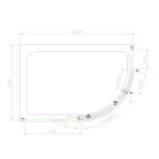 Eastbrook Vanguard Offset Quadrant Shower Enclosure - Chrome - Image 3