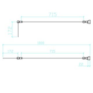 Eastbrook Quantum L-Shaped Shower Bath Screen - 6mm Glass - 1400mm x 850mm - Chrome - Image 2