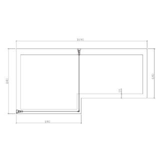 Eastbrook Quantum Type 1 L -Shaped Shower Bath Screen - 6mm Glass - 1400mm x 840mm - Chrome - Image 2