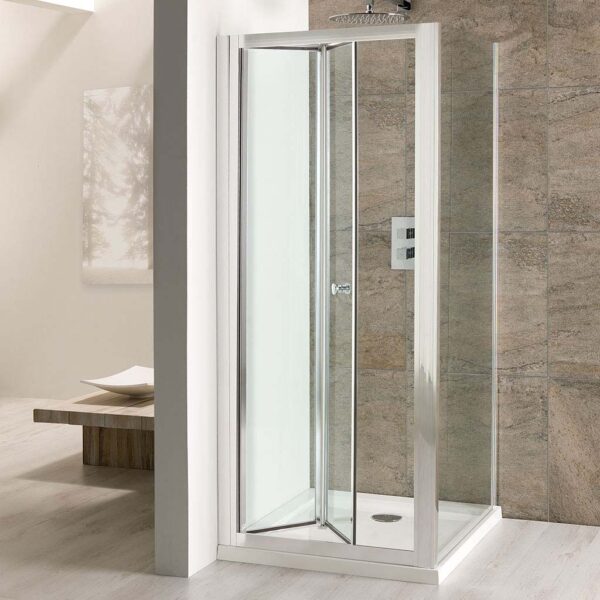 Eastbrook Volente Recessed Bifold Shower Door - 6mm Clear Glass - Chrome