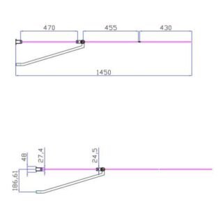 Eastbrook Volente Hinged Shower Bath Screen With 1 Fixed And 2 Panels - 6mm Glass - 1550mm x 1475mm - Chrome - Image 2