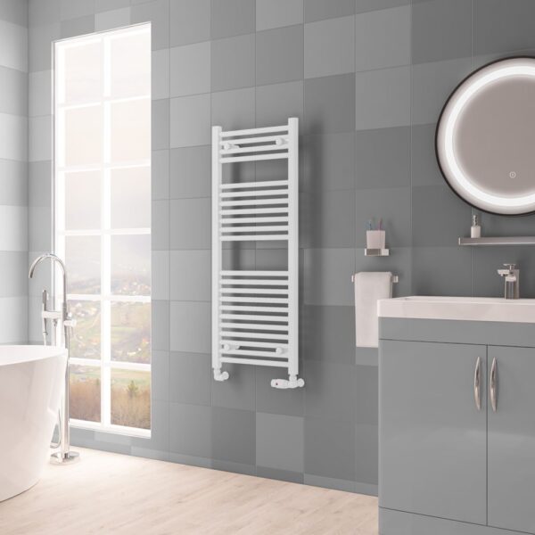 Eastbrook Biava Multirail Straight Heated Towel Rail - Matt White - Image 6