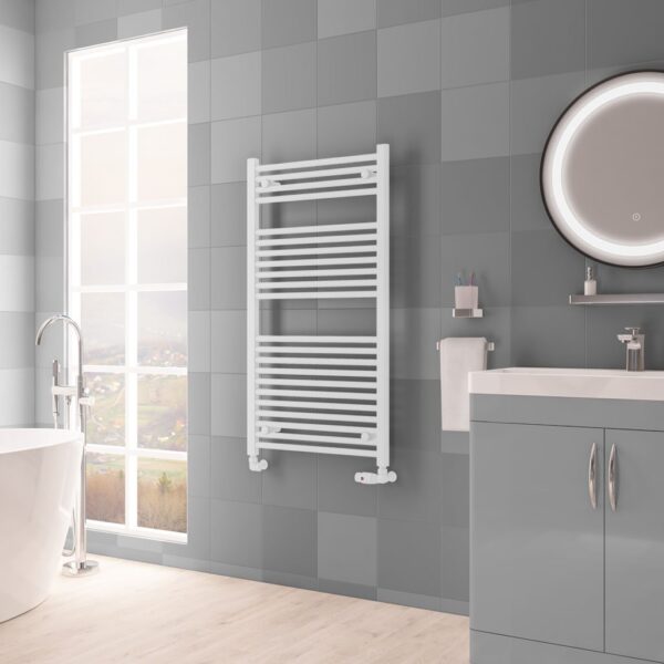 Eastbrook Biava Multirail Straight Heated Towel Rail - Matt White - Image 7