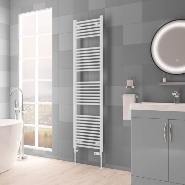 Eastbrook Biava Multirail Straight Heated Towel Rail - Matt White - Image 9