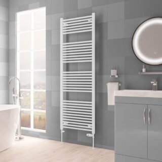 Eastbrook Biava Multirail Straight Heated Towel Rail - Matt White - Image 10