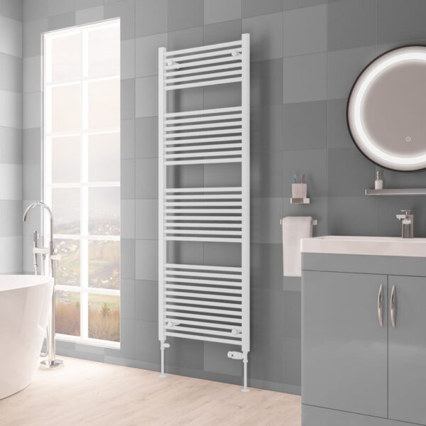 Eastbrook Biava Multirail Straight Heated Towel Rail - Matt White - Image 10