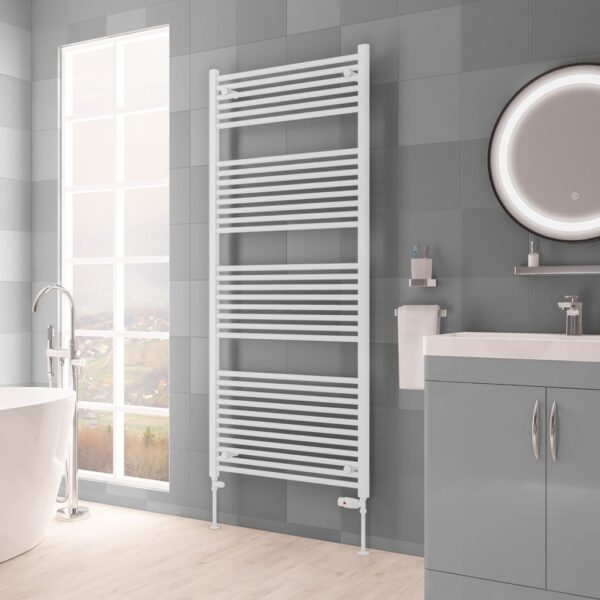 Eastbrook Biava Multirail Straight Heated Towel Rail - Matt White - Image 11