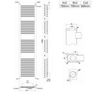 Eastbrook Biava Multirail Straight Heated Towel Rail - Matt White - Image 23