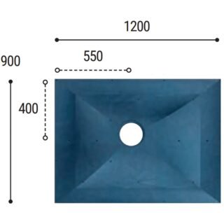 Eastbrook Biava Rectangular Wetroom Floor Former With Vinyl Waste - Blue - Image 2