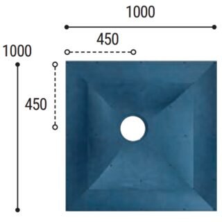 Eastbrook Biava Square Wetroom Floor Former With Vinyl Waste - 1000mm x 1000mm - Blue - Image 2