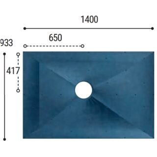 Eastbrook Biava Rectangular Wetroom Floor Former With Vinyl Waste - Blue - Image 3