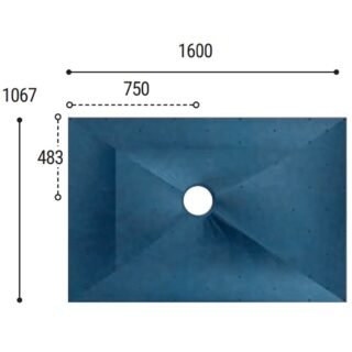 Eastbrook Biava Rectangular Wetroom Floor Former With Vinyl Waste - Blue - Image 4