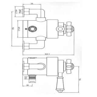 Eastbrook Traditional 1 Outlet Thermostatic Exposed Shower Valve - Chrome/White - Image 2