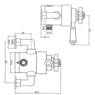 Eastbrook 1 Outlet Exposed Shower Valve With Single Lever Handle - Chrome - Image 2
