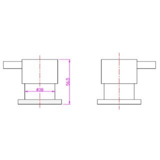 Eastbrook Square Deck Mounted Side Valve Handle - Chrome - Image 2
