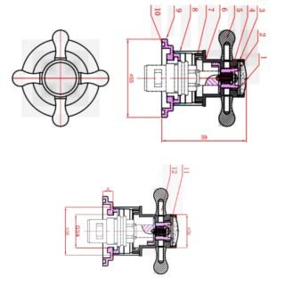 Eastbrook Traditional Side Valve Crosshead Handles For Bath Filler Taps - Chrome - Image 2
