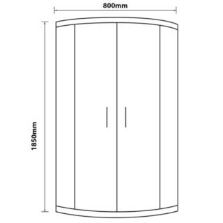 Eastbrook Vantage 2 Door Quadrant Shower Enclosure - 6mm Glass - White - Image 2