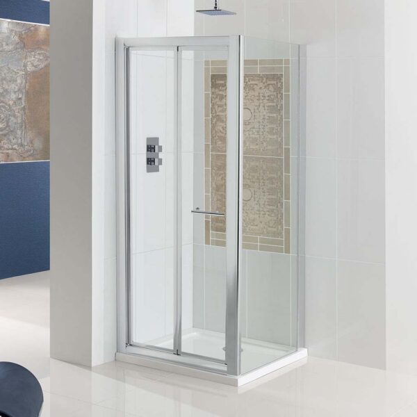 Eastbrook Vulcan Bifold Shower Door With Side Panel - 5mm Glass - Chrome