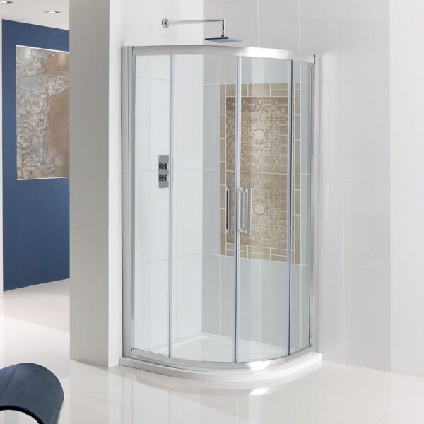 Eastbrook Corniche 2 Door Easy Clean Quadrant Shower Enclosure - 8mm Glass - Chrome