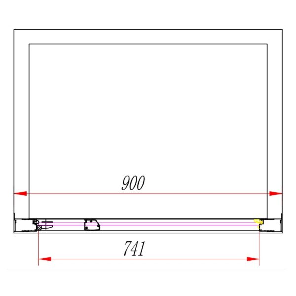 Eastbrook Corniche Hinged Shower Door With Side Panel - 8mm Glass - Chrome - Image 5