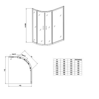 Eastbrook Vantage 2 Door Offset Quadrant Shower Enclosure - Chrome - 6mm Glass - Image 2