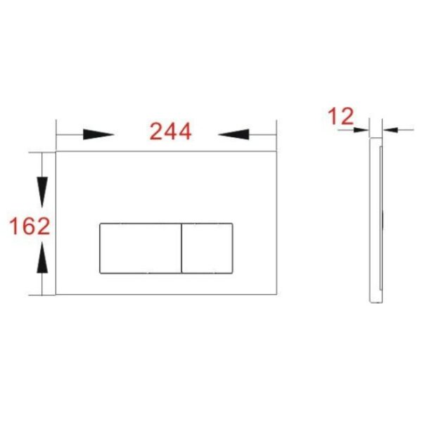 Eastbrook V Series Square Push Button Flush Plate - Image 2