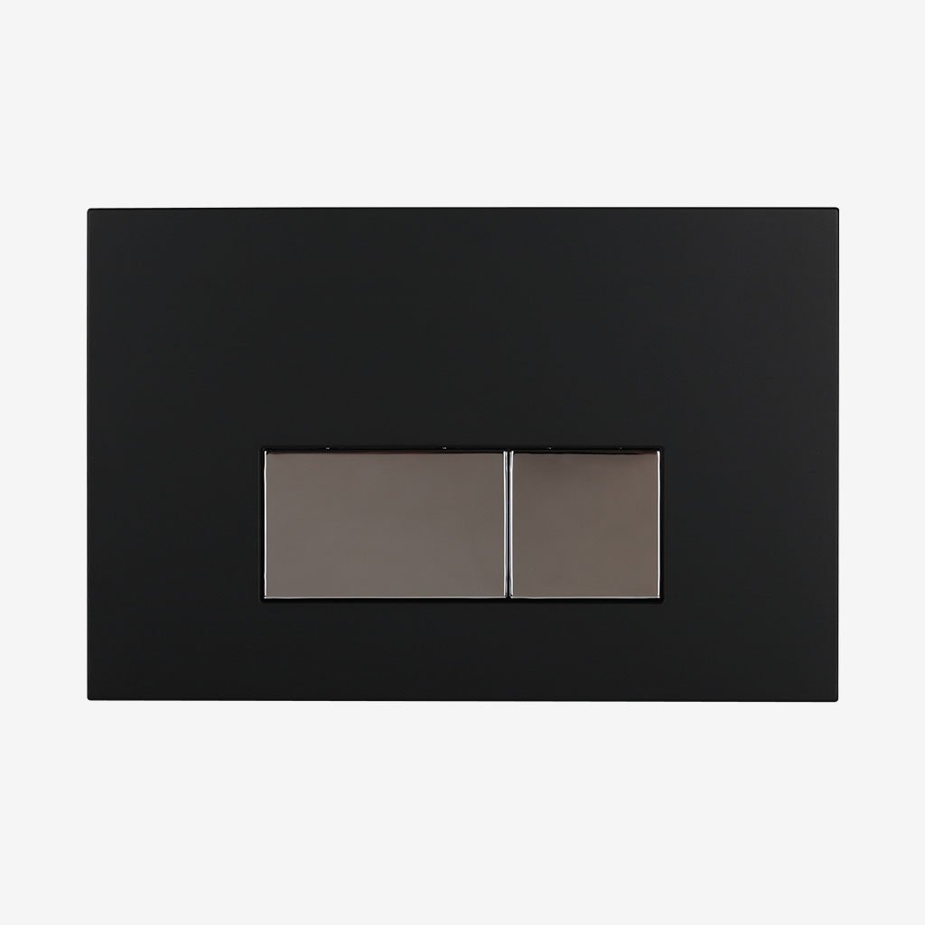 Eastbrook V Series Square Push Button Flush Plate - Chrome/Black