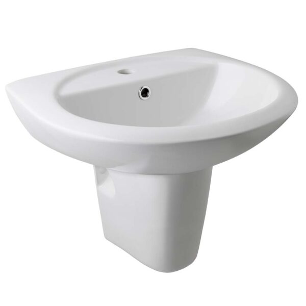 Eastbrook Loire Basin With Semi Pedestal - 535mm Wide - White