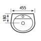 Eastbrook Loire Wall Hung Basin With Overflow - 455mm Wide - White - Image 2