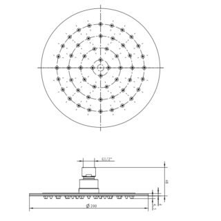 Eastbrook 8 Inch Round Shower Head - 200mm x 200mm - Chrome - Image 2