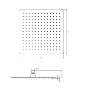 Eastbrook 12 Inch Square Shower Head - 300mm x 300mm - Chrome - Image 2