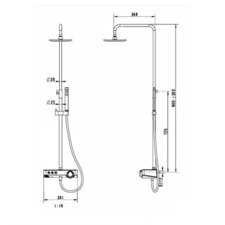 Eastbrook Thermostatic Bar Shower Mixer With Kit And Fixed Head - Chrome - Image 2