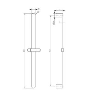 Eastbrook Tall Curve X Design Slide Rail Kit - Chrome - Image 2