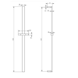 Eastbrook Rectangular Mini Slide Rail Kit - Chrome - Image 2