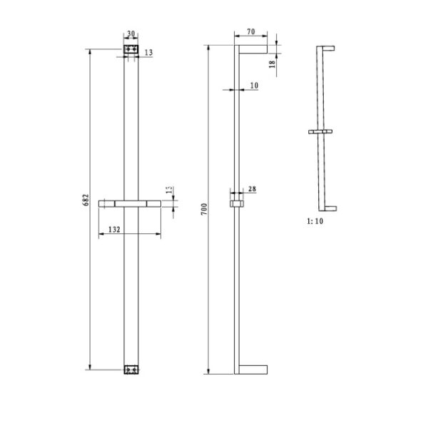 Eastbrook Rectangular X Slide Rail Kit - Chrome - Image 2