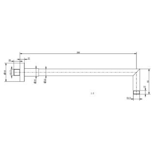Eastbrook Round Wall Mounted Shower Arm - 400mm Long - Chrome - Image 2
