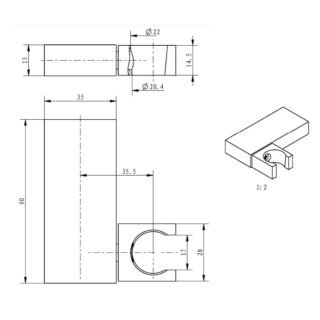 Eastbrook Square Shower Handset Holder - Chrome - Image 2