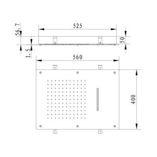 Eastbrook Ceiling Mounted Single Flow Waterfall Shower Head - Chrome - Image 2