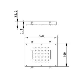 Eastbrook Ceiling Mounted Double Flow Waterfall Shower Head - Chrome - Image 2