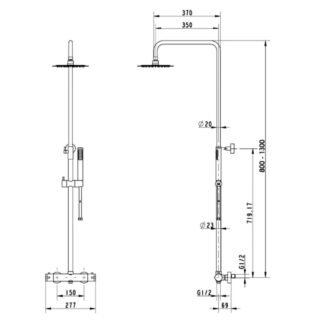 Eastbrook Thermostatic Bar Shower Mixer With Kit - Chrome - Image 2