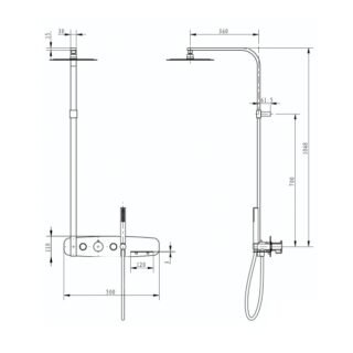 Eastbrook Thermostatic Shower Set With Shelf - Chrome - Image 2