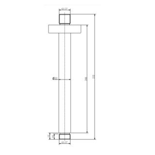 Eastbrook Ceiling Mounted Round Shower Arm - 200mm Long - Matt Smooth Black - Image 2