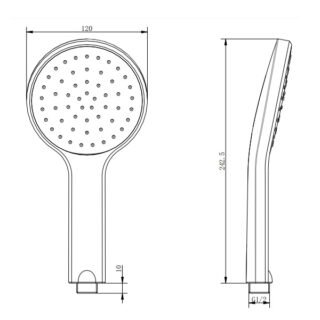 Eastbrook Type 95 Full Spray Single Function Shower Handset - Matt Smooth Black - Image 2