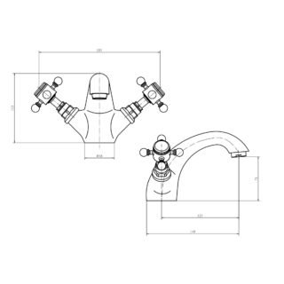 Eastbrook Portobello Mono Basin Mixer Tap With Click Waste - Chrome - Image 2