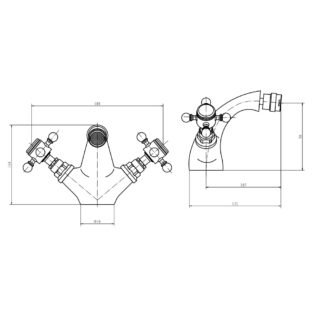 Eastbrook Portobello Mono Bidet Mixer Tap With Pop Up Waste - Chrome - Image 2