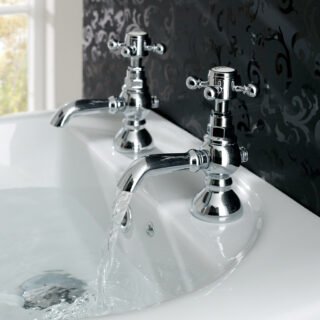 Eastbrook Portobello Basin Pillar Taps - Chrome - Image 3