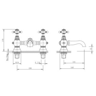 Eastbrook Portobello Bath Filler Tap - Chrome - Image 2