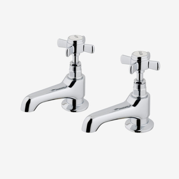 Eastbrook Haymarket Bath Pillar Taps - Chrome